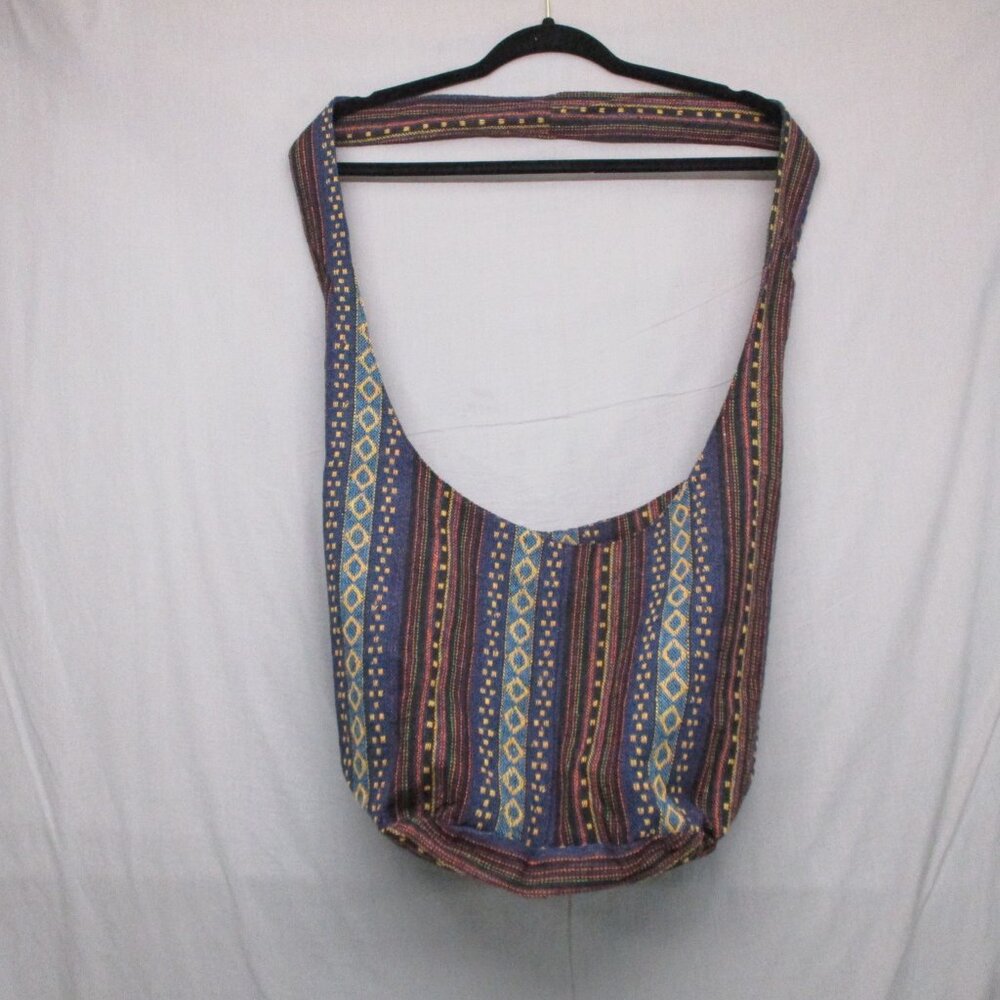 BOHO Striped Shoulder Bag Inside Pockets Multi-Color Women | One Size